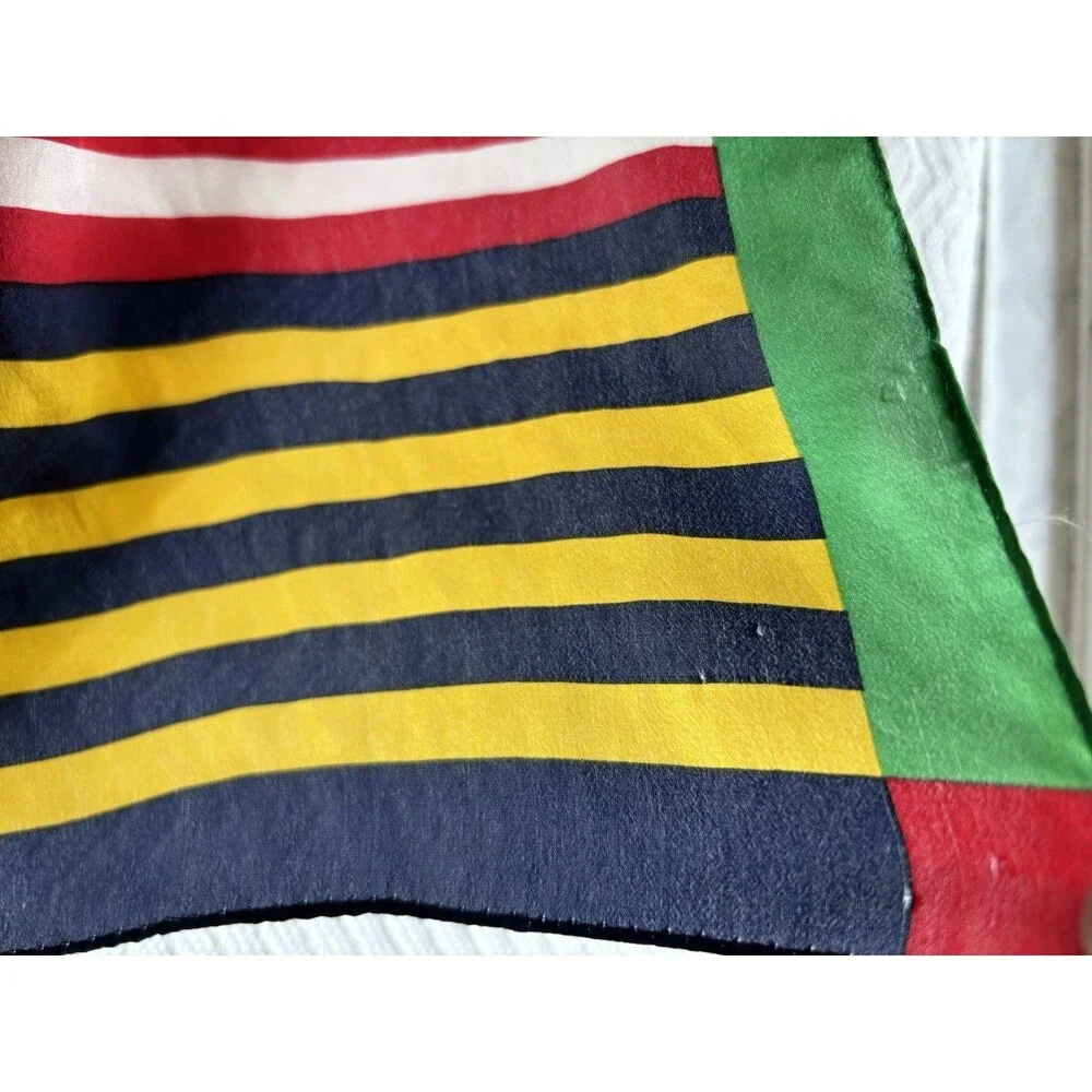 Echo Scarf Women Multi Color Striped Silk Vintage Style Long Rectangle SIZE OS